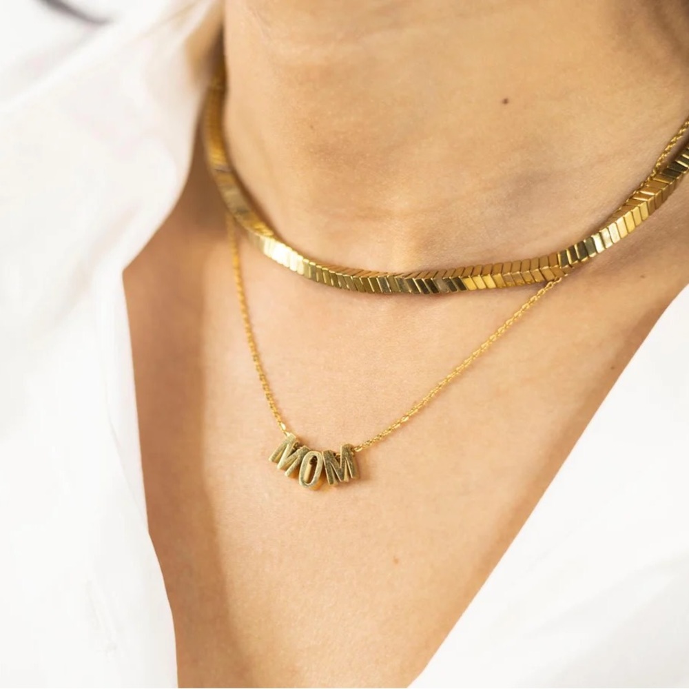 Necklace stainlessteel gold and silver MOM